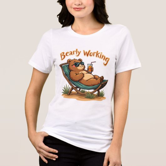 おもしろいベアビーチジュースTシャツ鮮やか- Tropical Gr トライブレンドTシャツ (正面)