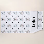 おもしろいベアーキッズ ビーチタオル (正面)