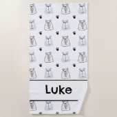 おもしろいベアーキッズ ビーチタオル (正面)