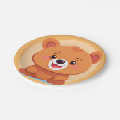 おもしろいベア顔サファリワイルドジャングルバースデーパーティー ペーパープレート (アングル)