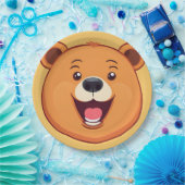 おもしろいベア顔サファリワイルドジャングルバースデーパーティー ペーパープレート (パーティー)