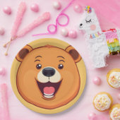 おもしろいベア顔サファリワイルドジャングルバースデーパーティー ペーパープレート (パーティー)