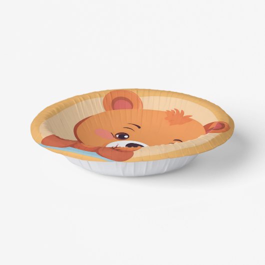 おもしろいベア顔サファリワイルドジャングルバースデーパーティー ペーパーボウル (傾斜あり)