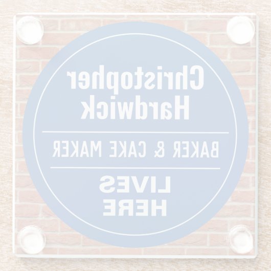 おもしろいベイカー&ケーキメーカーウォールプラークスタイル ガラスコースター (裏面)