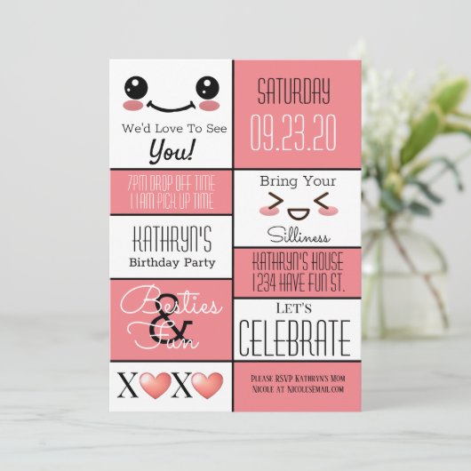 おもしろいベスティの誕生日  招待状 (スタンド正面)