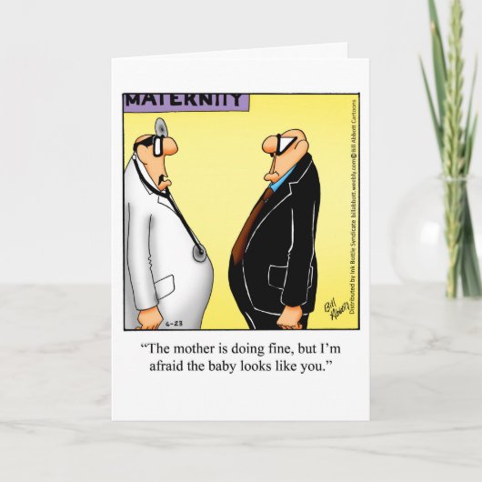 おもしろいベビーおめでとうグリーティングカード カード (正面)