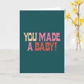 おもしろいベビーおめでとう新しい親ユーモアかわいい カード (黄色い花)