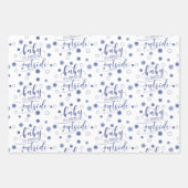 おもしろいベビーのコーディ外側タイポグラフィブルー ラッピングペーパーシート (正面2)