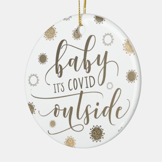 おもしろいベビーの写真の外のCOVID セラミックオーナメント (左)