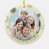 おもしろいベビーの写真の外のCOVID セラミックオーナメント (裏面)