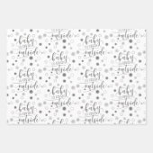 おもしろいベビーの銀外グリッター ラッピングペーパーシート (正面)