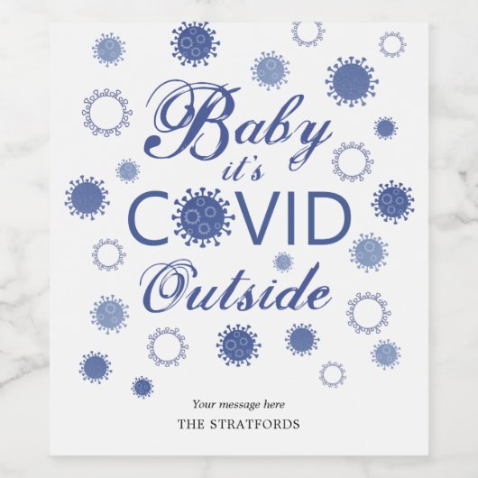 おもしろいベビーの青の外のコーディパーソナライズされた ワインラベル (シングルラベル)