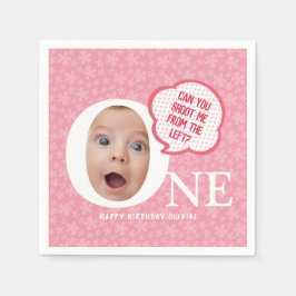 おもしろいベビーガールフォトコラージペルソナリズ スタンダードカクテルナプキン