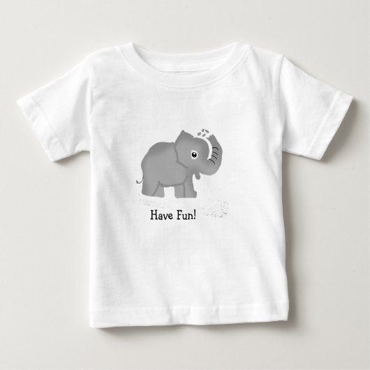 おもしろいベビーゾウ ベビーTシャツ (正面)