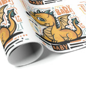 おもしろいベビードラゴンベビーギフトラップ ラッピングペーパー (ロールコーナー)