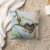 おもしろいベビーフール付きリム/イエローアイズファインアート クッション (ブランケット)