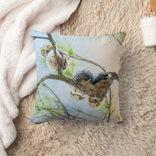 おもしろいベビーフール付きリム/イエローアイズファインアート クッション (ブランケット)