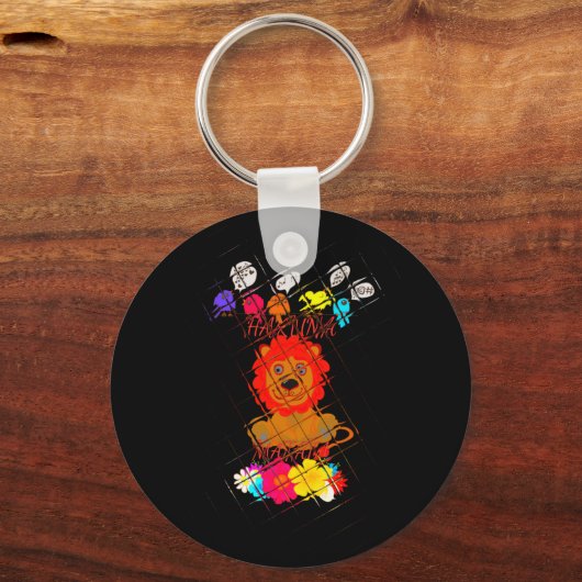 おもしろいベビーライオンキング:ハクナマタタアートデザイン キーホルダー (正面)
