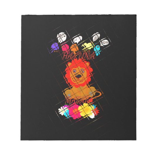 おもしろいベビーライオンキング:ハクナマタタアートデザイン ノートパッド (正面)