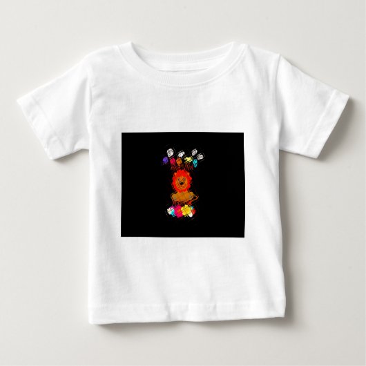 おもしろいベビーライオンキング：ハクナマタタアートデザイン ベビーTシャツ (正面)