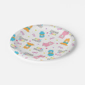 おもしろいベビーラマ誕生日パーティーサービスプレート ペーパープレート (アングル)
