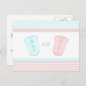 おもしろいベビーワンピースピンクとブルーの性別の明け インビテーションポストカード (正面/裏面)