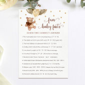 おもしろいベビー事実ゲーム赤ちゃんシャワーテディベアカード 招待状