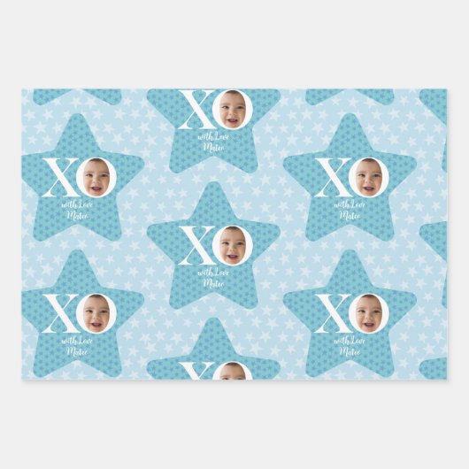おもしろいベビー写真コラージュパーソナライズされた ラッピングペーパーシート (正面3)