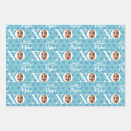 おもしろいベビー写真コラージュパーソナライズされた ラッピングペーパーシート