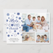 おもしろいベビー外でITはCOVID 3枚の写真 シーズンカード (正面)