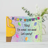おもしろいベビー私のアウト来パーティー漫画招待状 招待状 (スタンド正面)