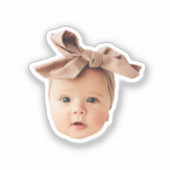 おもしろいベビー顔カットカスタム写真 シール (正面)