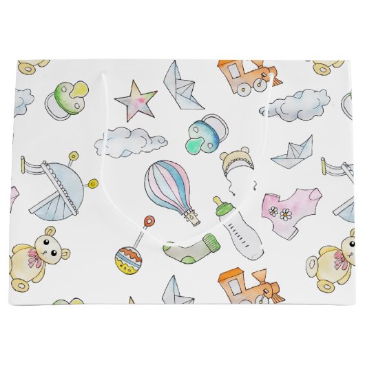 おもしろいベビー  ラージペーパーバッグ (正面)