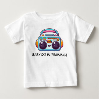 おもしろいベビーDJトレーニング・シャツ ベビーTシャツ