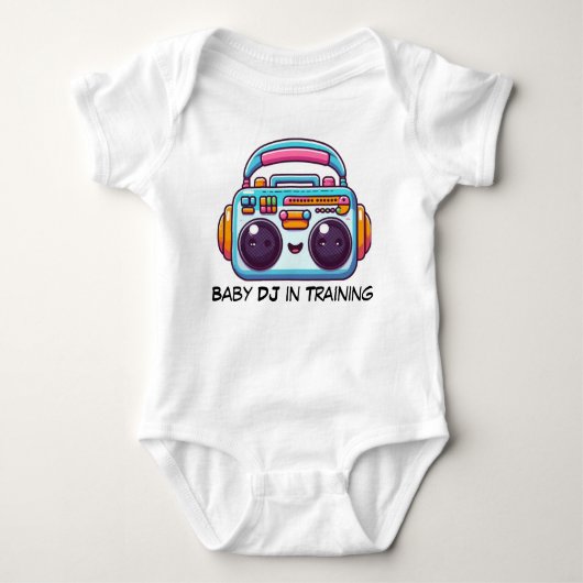 おもしろいベビーDJ in Training Bodysuit ベビーボディスーツ (正面)