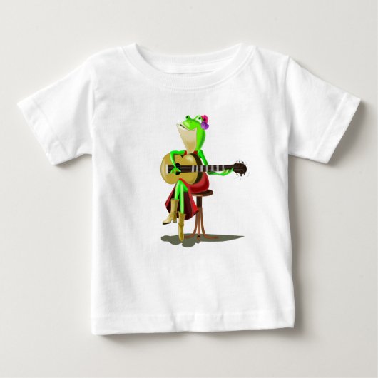 おもしろいベビーTシャツ(Frog's Guitar遊付) ベビーTシャツ (正面)