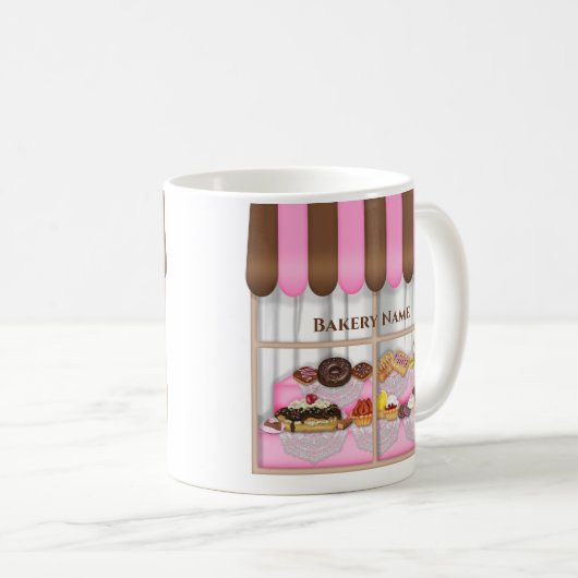 おもしろいベーカリーウィンドウペストリービジネスマグ コーヒーマグカップ (正面右)