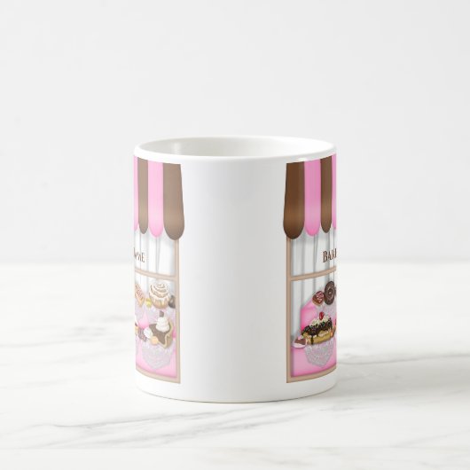 おもしろいベーカリーウィンドウペストリービジネスマグ コーヒーマグカップ (中央)