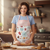 おもしろいベーキングことわざモダンピンク エプロン
