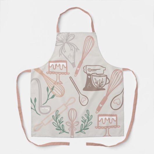 おもしろいベーキングと料理器具グレー エプロン (正面)