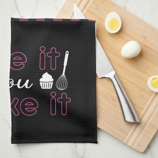 おもしろいベーキングはピンクプレイドになるまで焼く キッチンタオル (四つ折り)