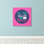 おもしろいベーキングクネアドラブタイポグラフィトレンディーカラー キャンバスプリント (インサイチュ (ウッドフロア))