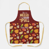 おもしろいベーキングパイふん感謝祭フードパターン エプロン (正面)