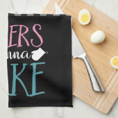 おもしろいベーキングベーカーズベイクオンズ白黒プレイド キッチンタオル (四つ折り)