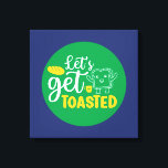 おもしろいベーキングレッツトーストレトロベーカリーアート キャンバスプリント<br><div class="desc">レトロカラフルと色のタイポグラフィアート鮮やか。食おもしろいべ物、料理、ベーキング、食事に関するパンと引用文。キッチン、ダイナー、カフェ、ベーカリー店、レストランに最適な装飾。背景色（円と正方形）はデザインツールでカスタマイズ可能。</div>