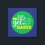 おもしろいベーキングレッツトーストレトロベーカリーアート キャンバスプリント<br><div class="desc">レトロカラフルと色のタイポグラフィアート鮮やか。食おもしろいべ物、料理、ベーキング、食事に関するパンと引用文。キッチン、ダイナー、カフェ、ベーカリー店、レストランに最適な装飾。背景色(円と正方形)はデザインツールでカスタマイズ可能。</div>