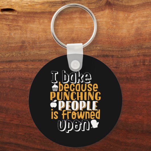 おもしろいベーキング引用文 キーホルダー (正面)