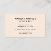 おもしろいベーキング&料理ブラック&ベージュ 名刺 (裏面)