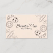 おもしろいベーキング&料理ブラック&ベージュ 名刺 (正面)