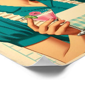 おもしろいベーキングdivaキッチンミキサー50s漫画本 ポスター (角)